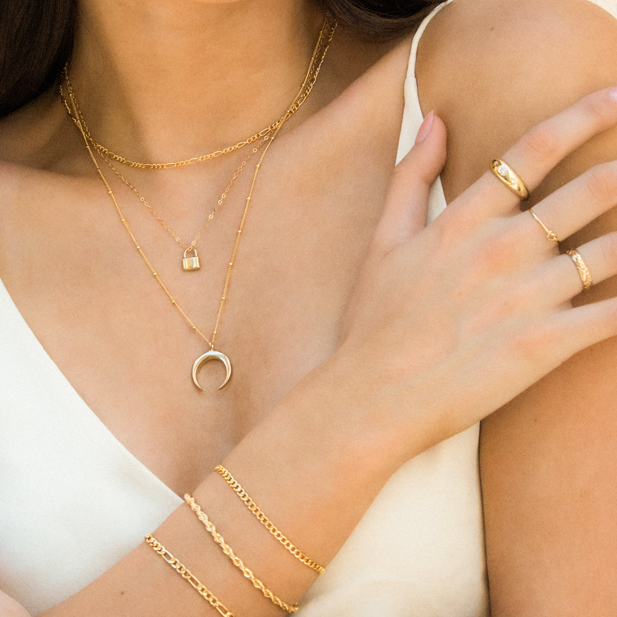 14K Gold Tiny Lock Necklace