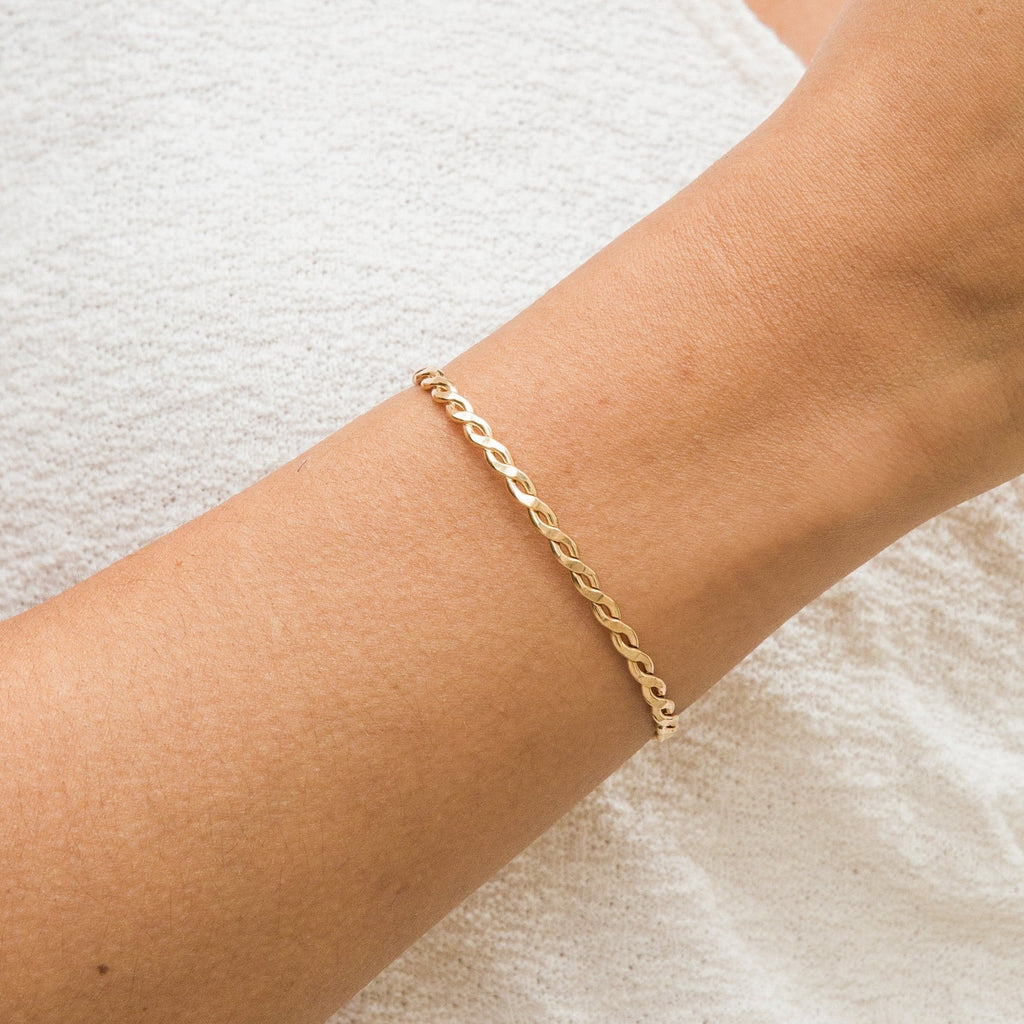 14K Gold Twisted Bangle