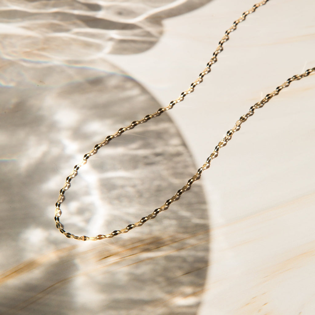 14K Gold Petal Chain Necklace