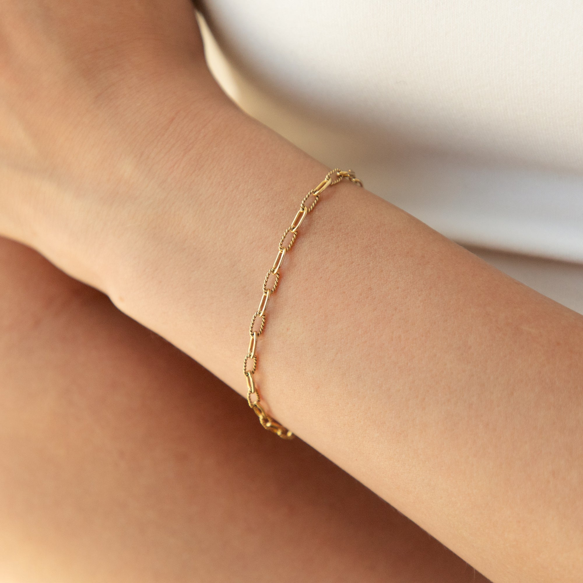 Twisted Paperclip Chain Bracelet