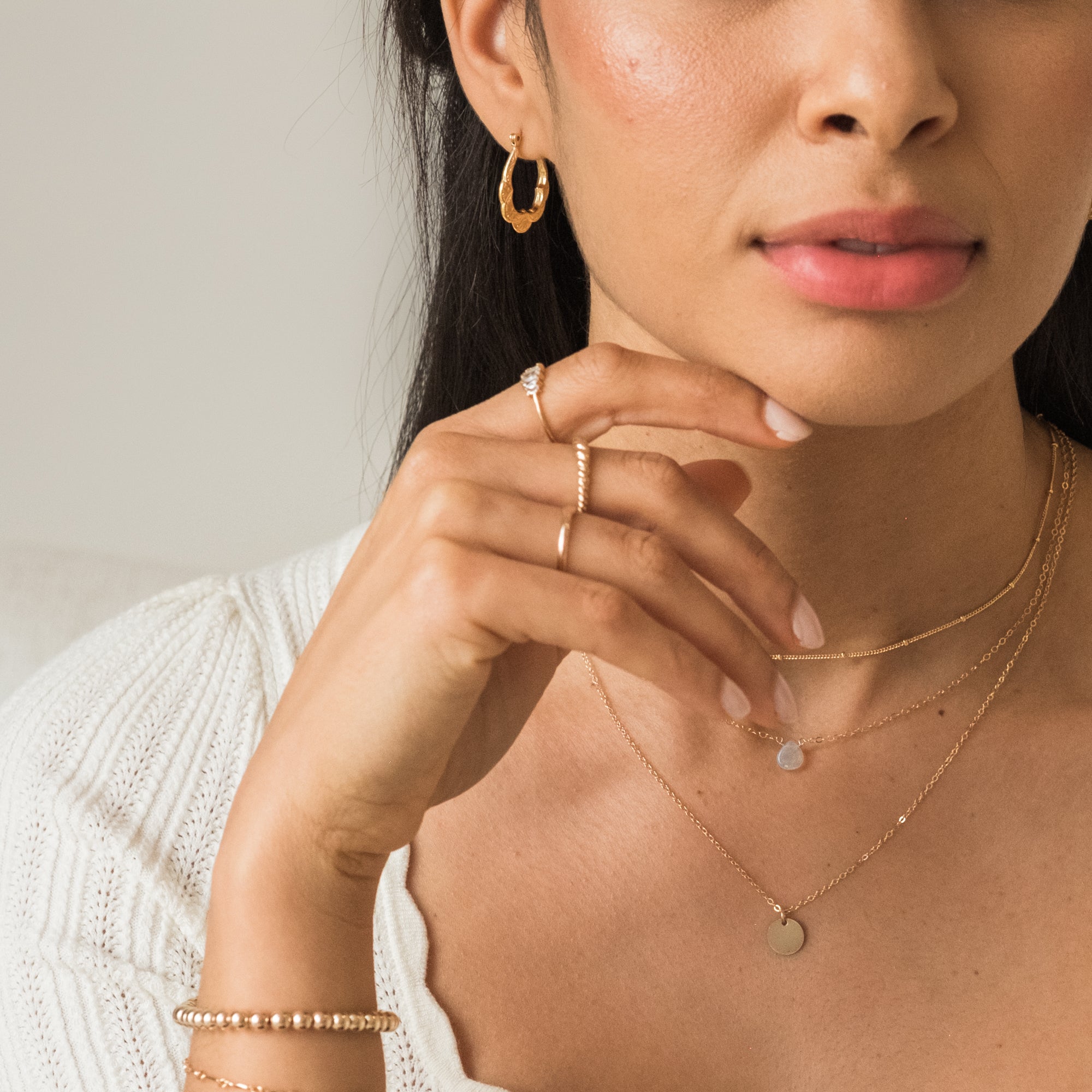 Vintage Scalloped Hoop Earrings