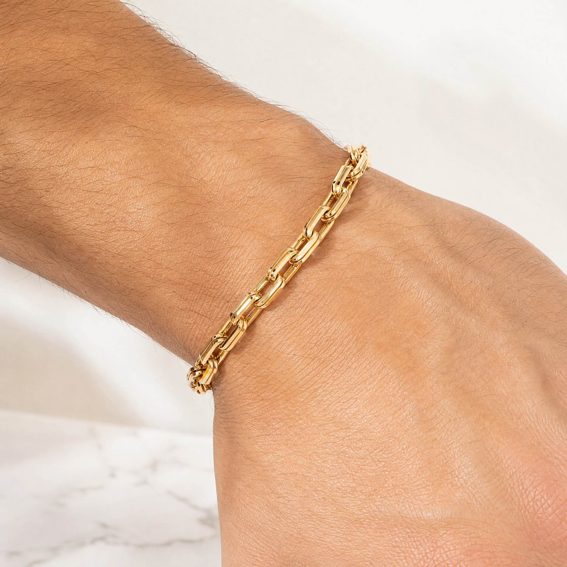 14K Gold Double Layer Paperclip Chain Bracelet