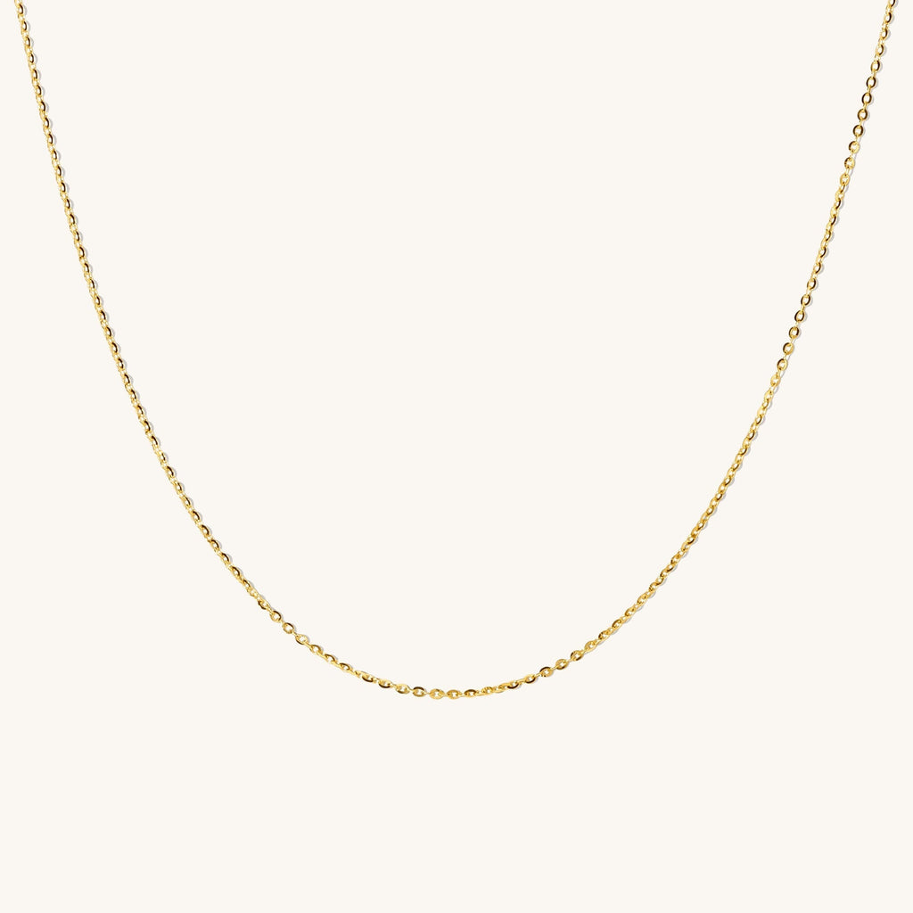 Dainty Cable Chain Necklace - 14k Solid Gold