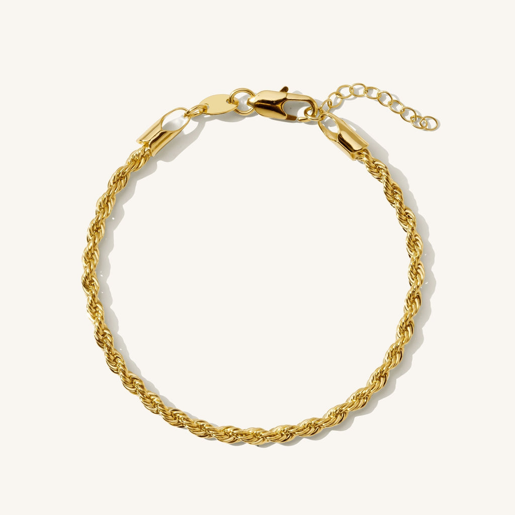 14K Gold Chunky Rope Chain Bracelet
