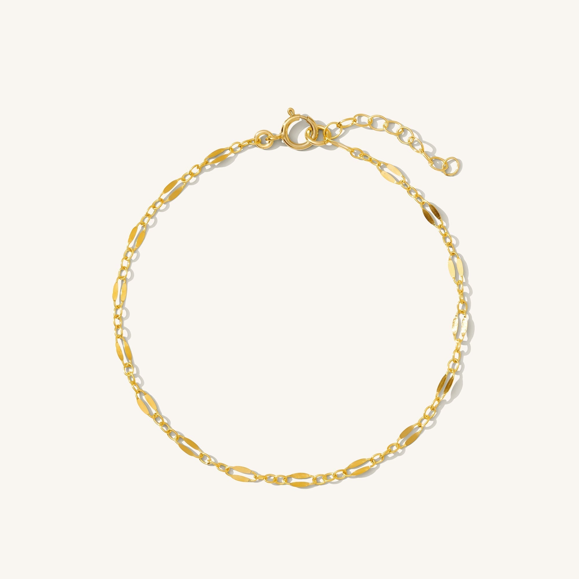 14K Gold Petal Chain Bracelet