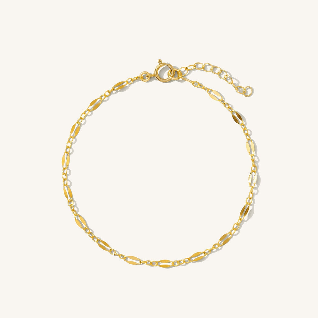 14K Gold Petal Chain Bracelet