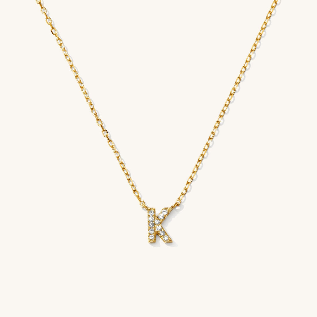 Pavé Diamond Initial Necklace