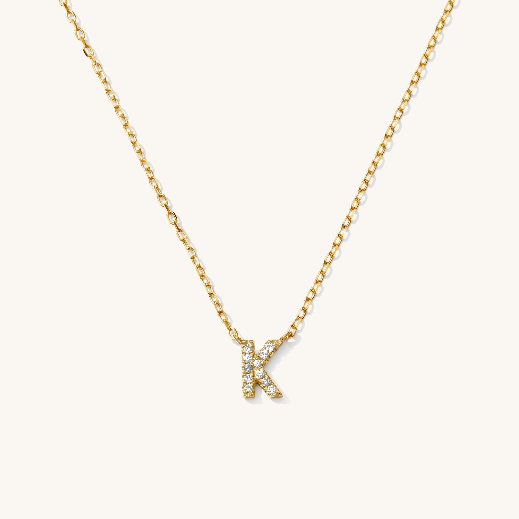Pavé Diamond Initial Necklace