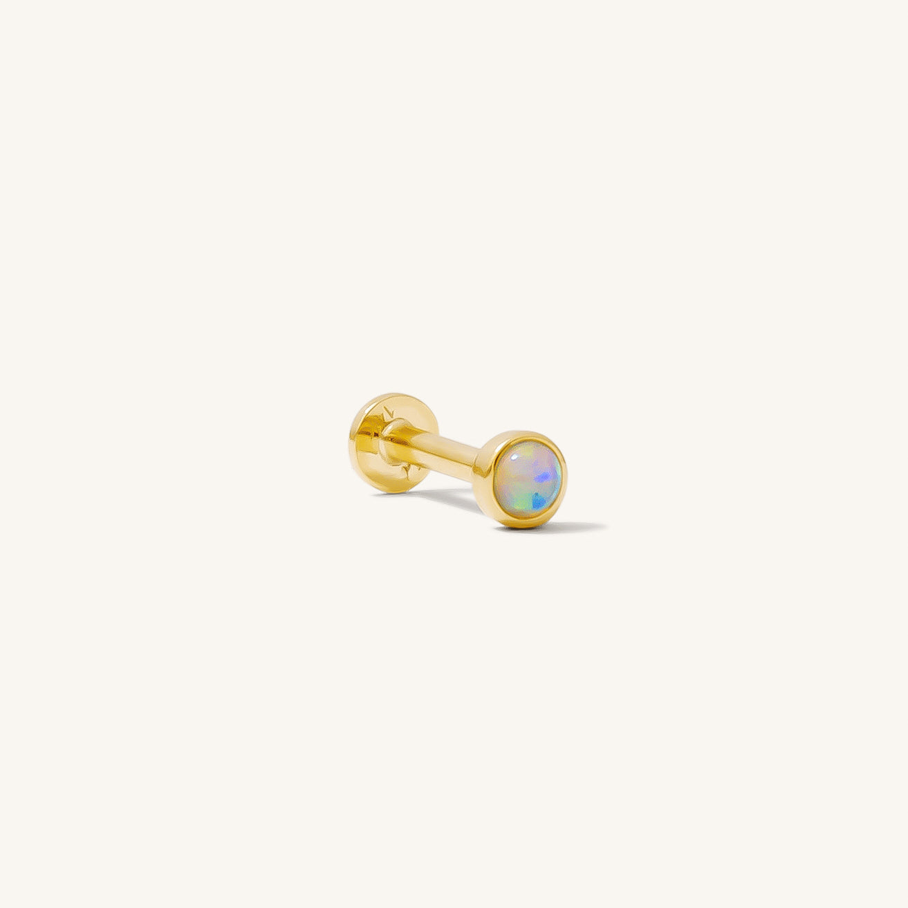 Dainty Opal Flat Back Stud Earring