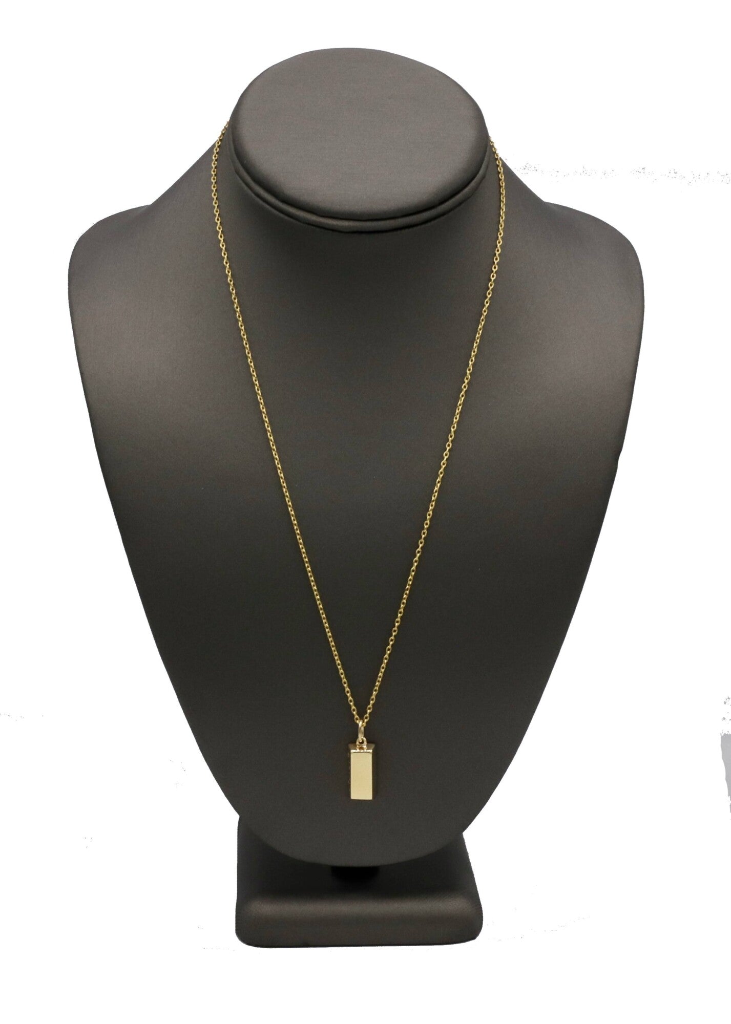 14K Gold Bar Pendant Necklace