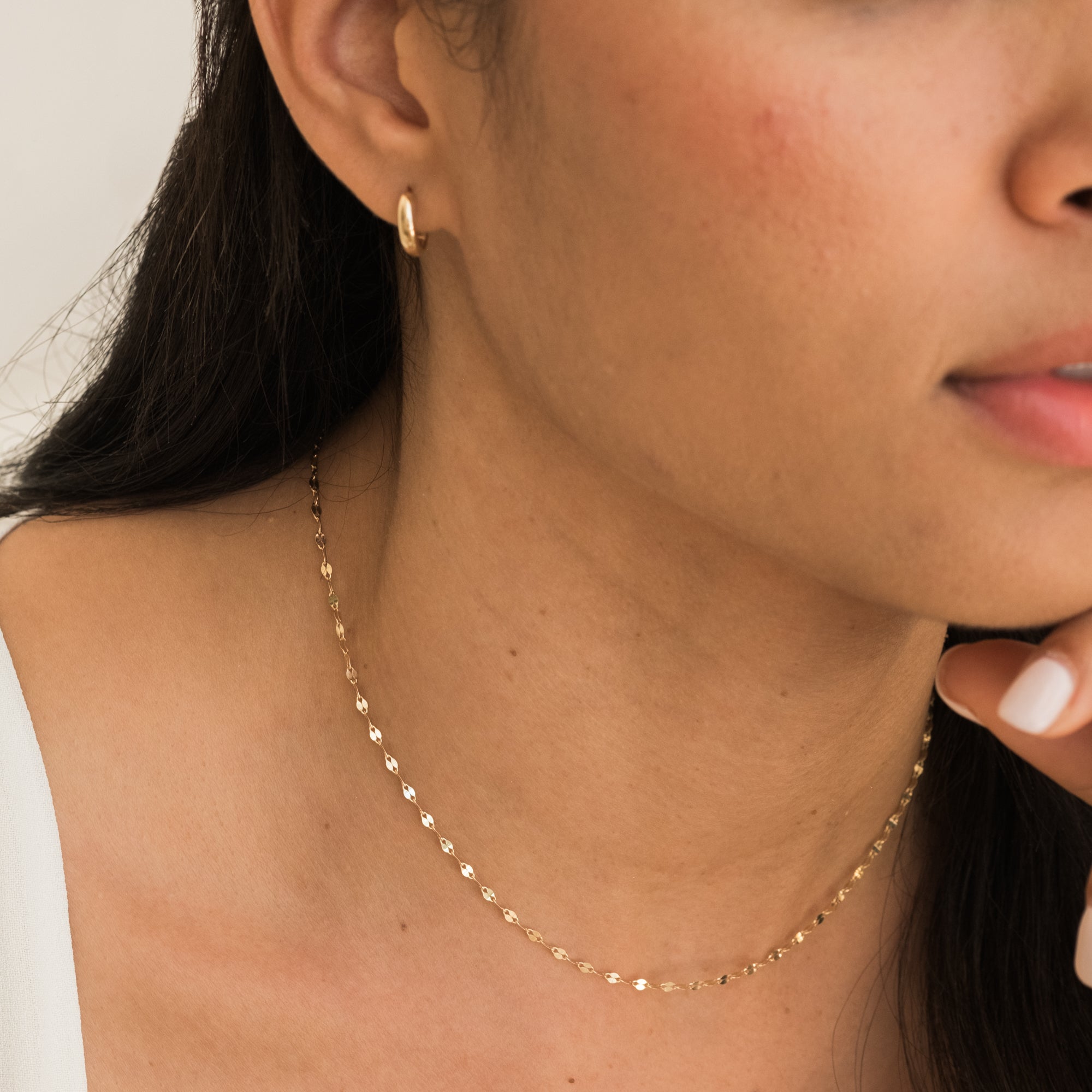 14K Gold Petal Chain Necklace