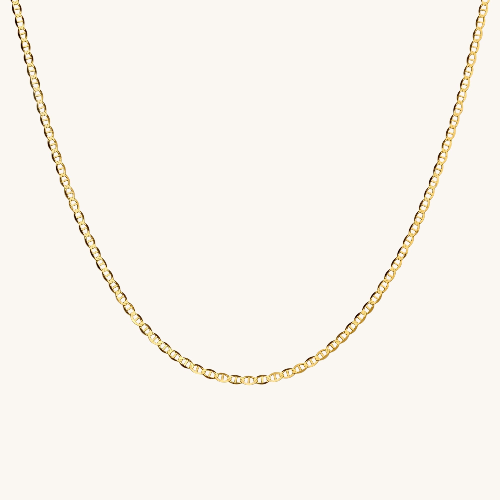 Dainty Mariner Chain Necklace - 14k Solid Gold