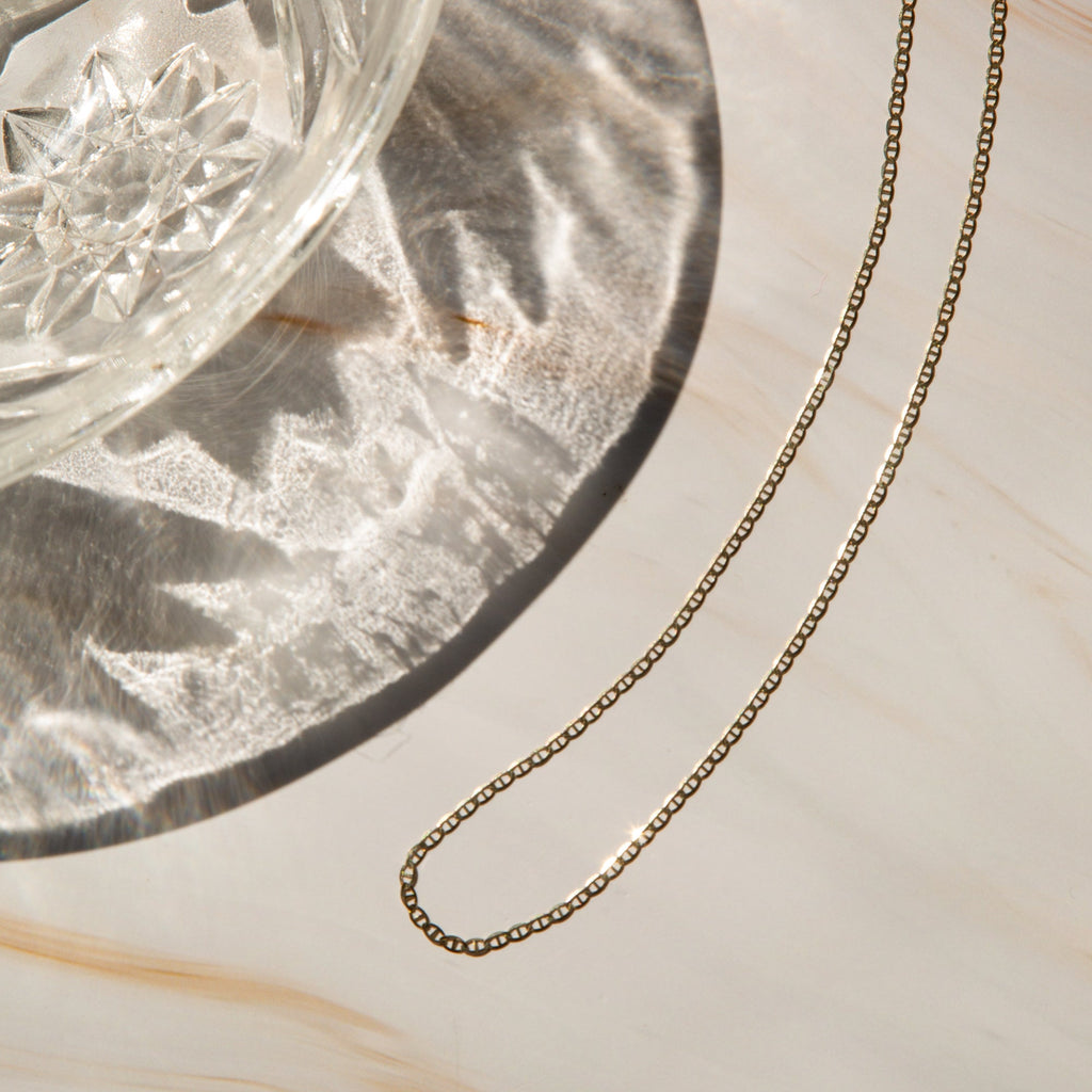 Dainty Mariner Chain Necklace - 14k Solid Gold