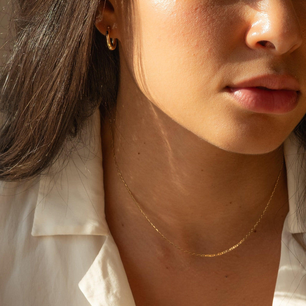 Chunky Everyday Hoop Earrings - 14k Solid Gold