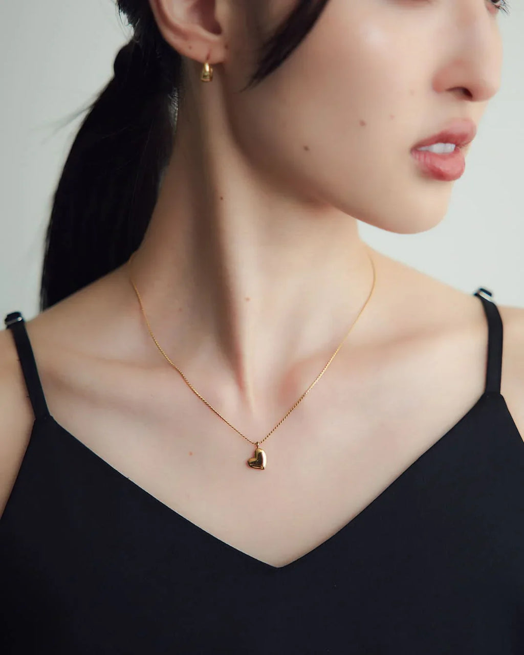 14K Gold Mini Heart Pendant Necklace