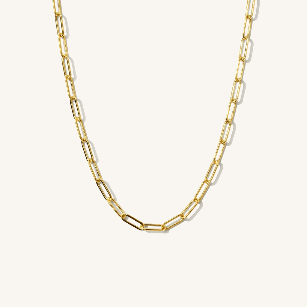 14K Gold Paperclip Chain Necklace