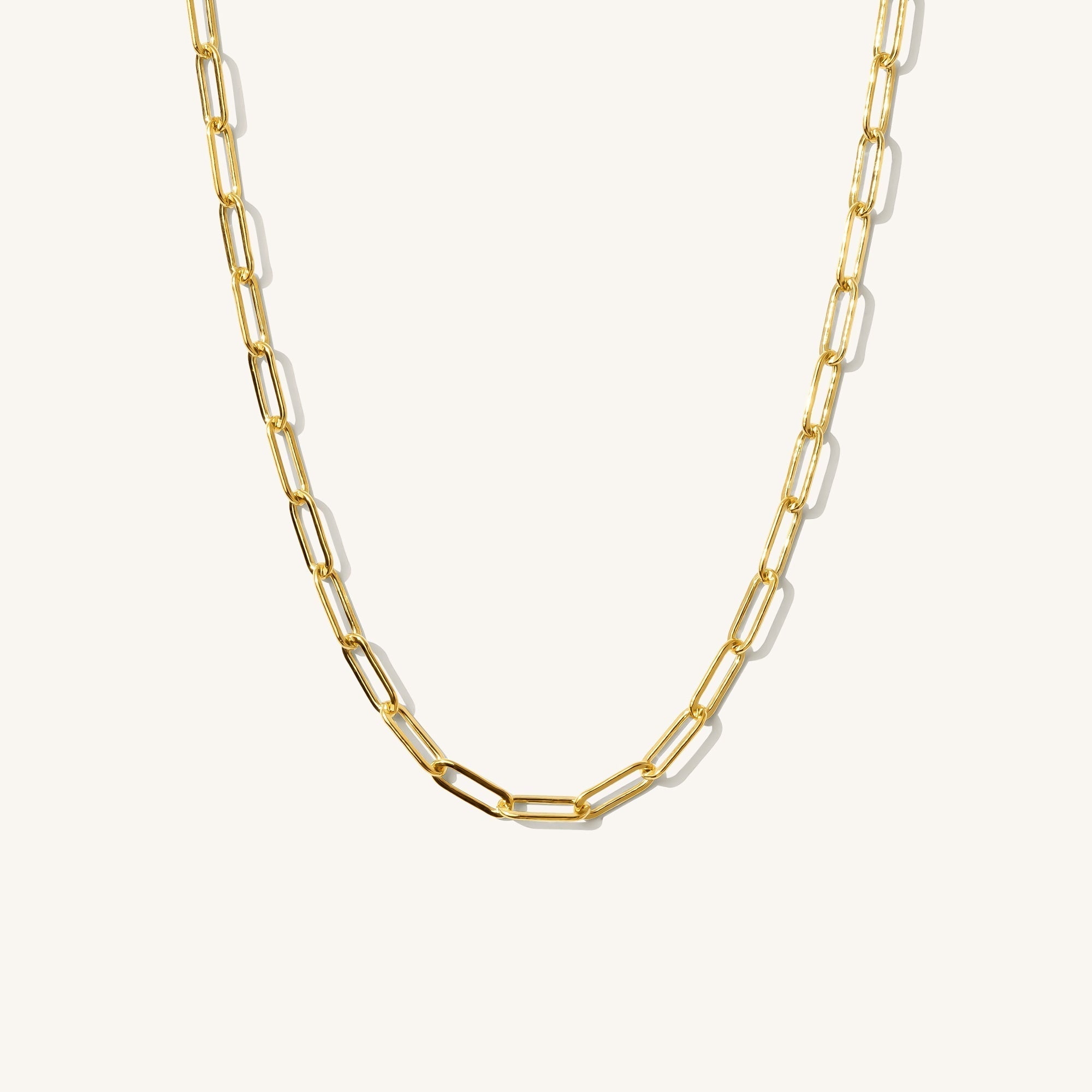 14K Gold Paperclip Chain Necklace