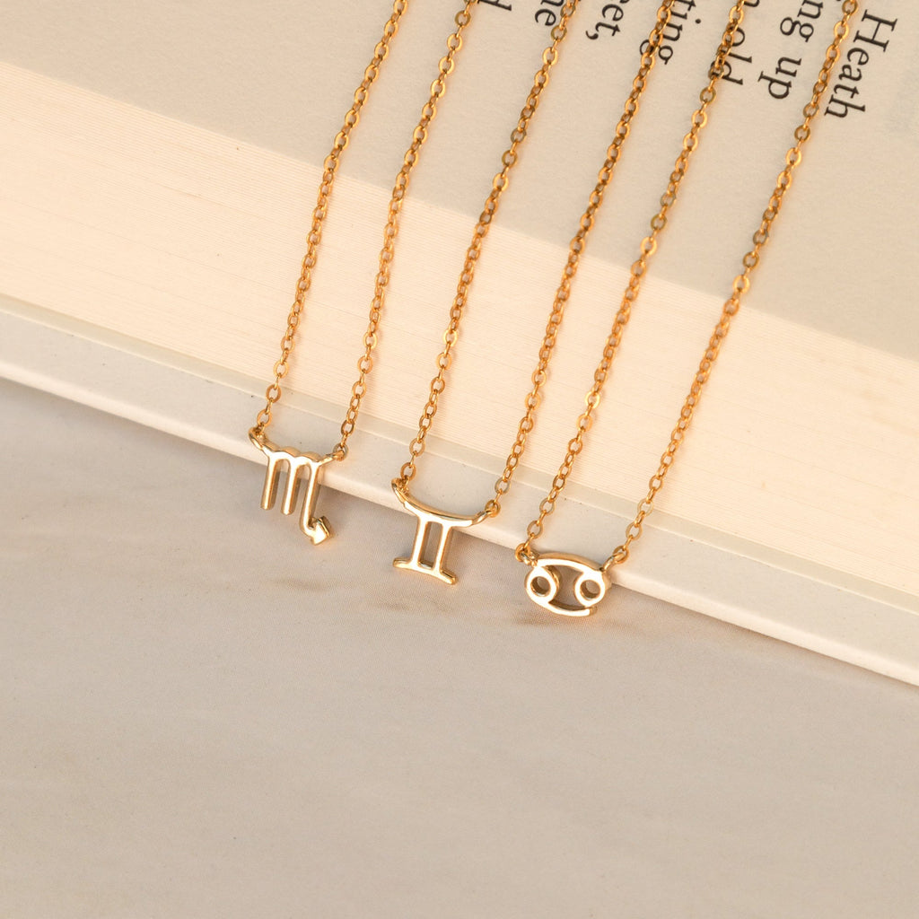14K Gold Tiny Zodiac Necklace