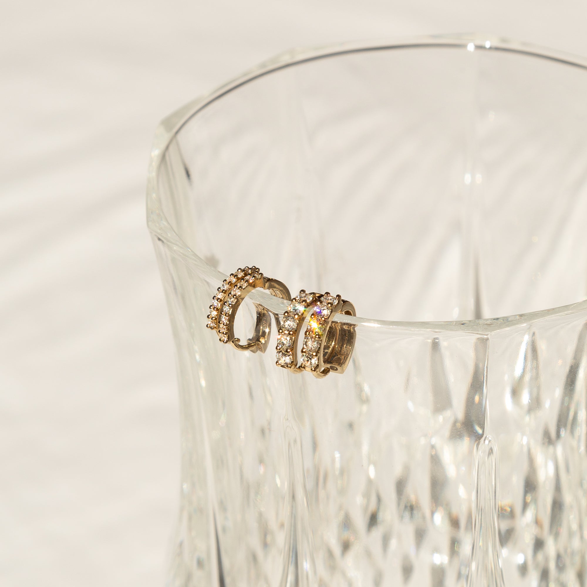 Diamond Huggie Hoop Earrings