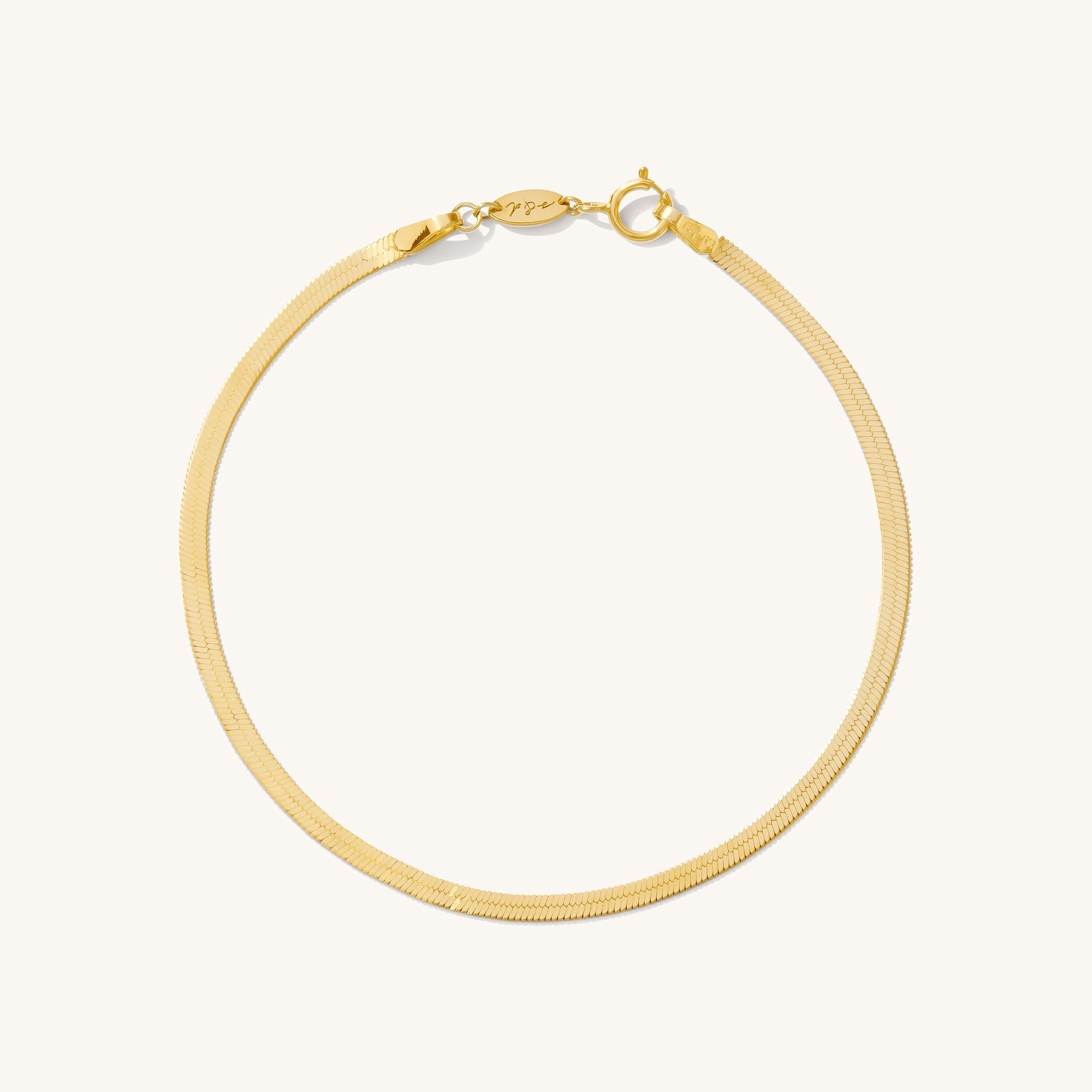Herringbone Bracelet - 14k Solid Gold