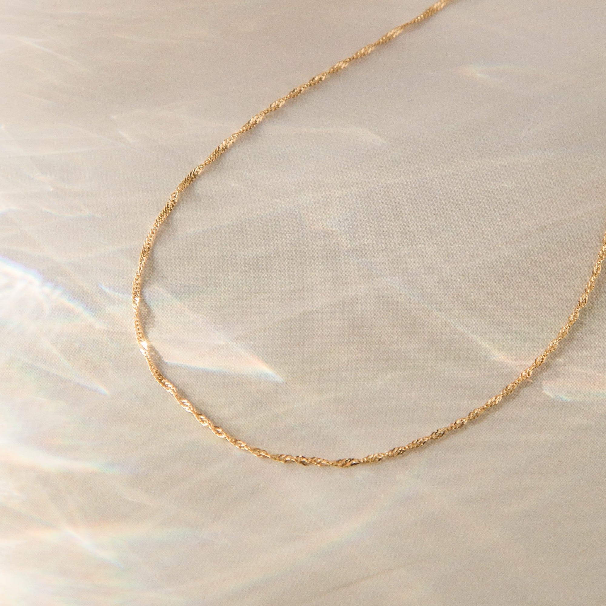 14K Gold Singapore Chain Necklace
