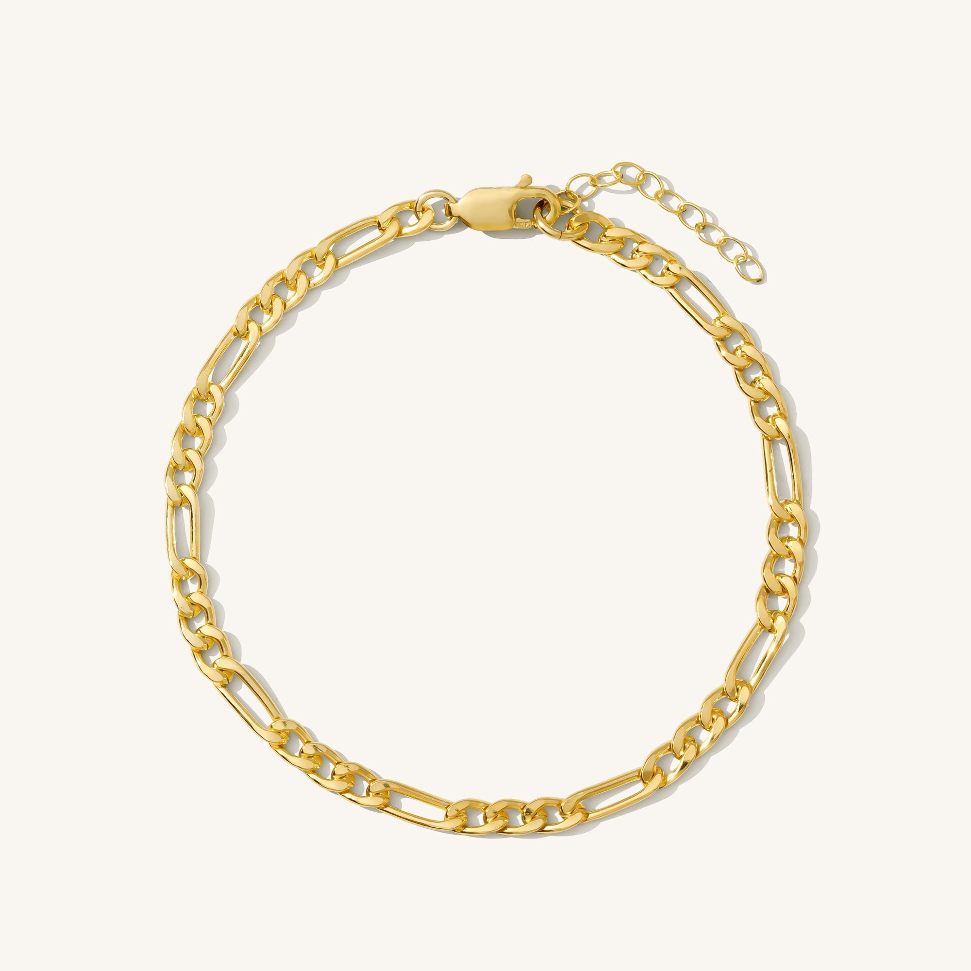 14K Gold Thick Figaro Chain Bracelet