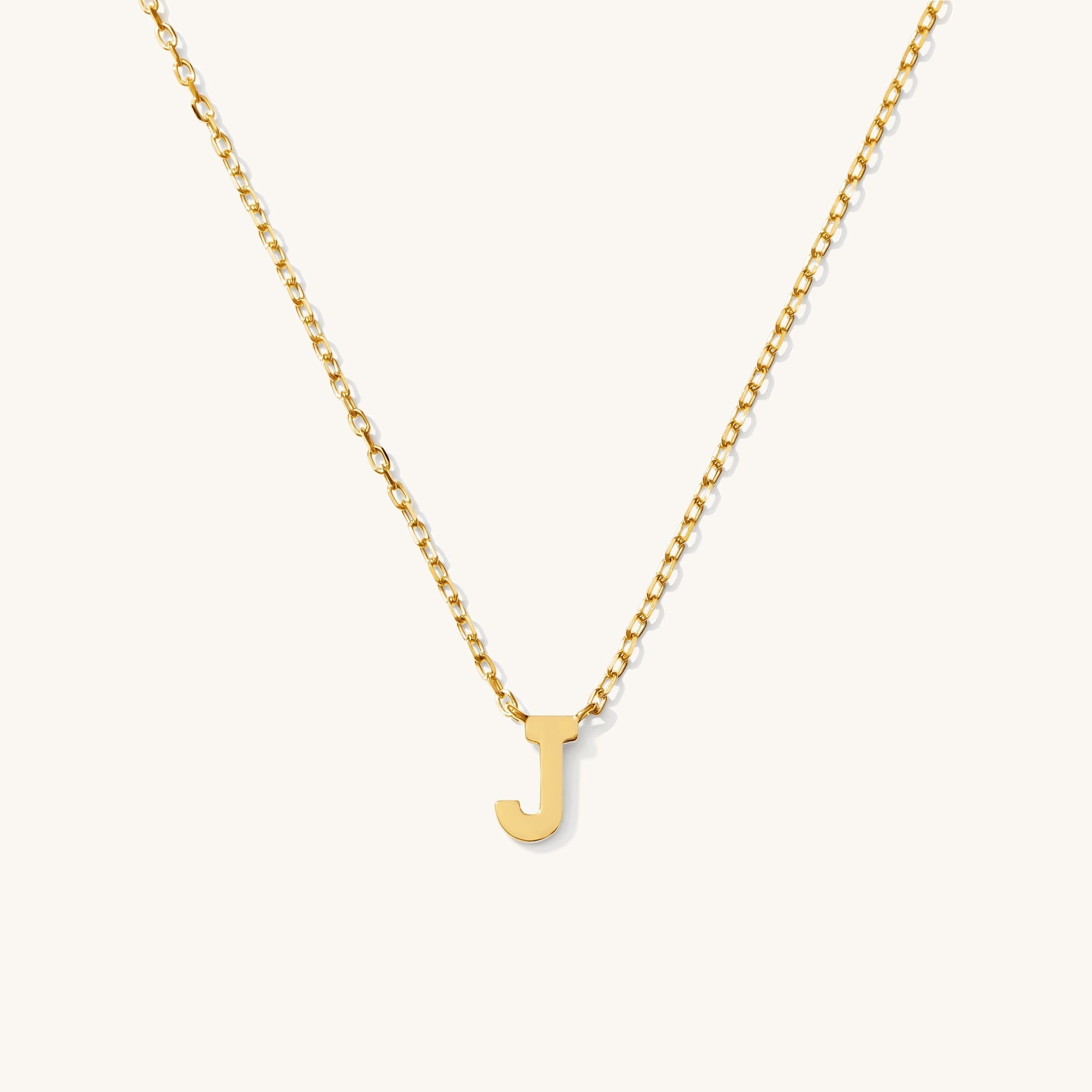 Tiny Initial Necklace - 14k Solid Gold