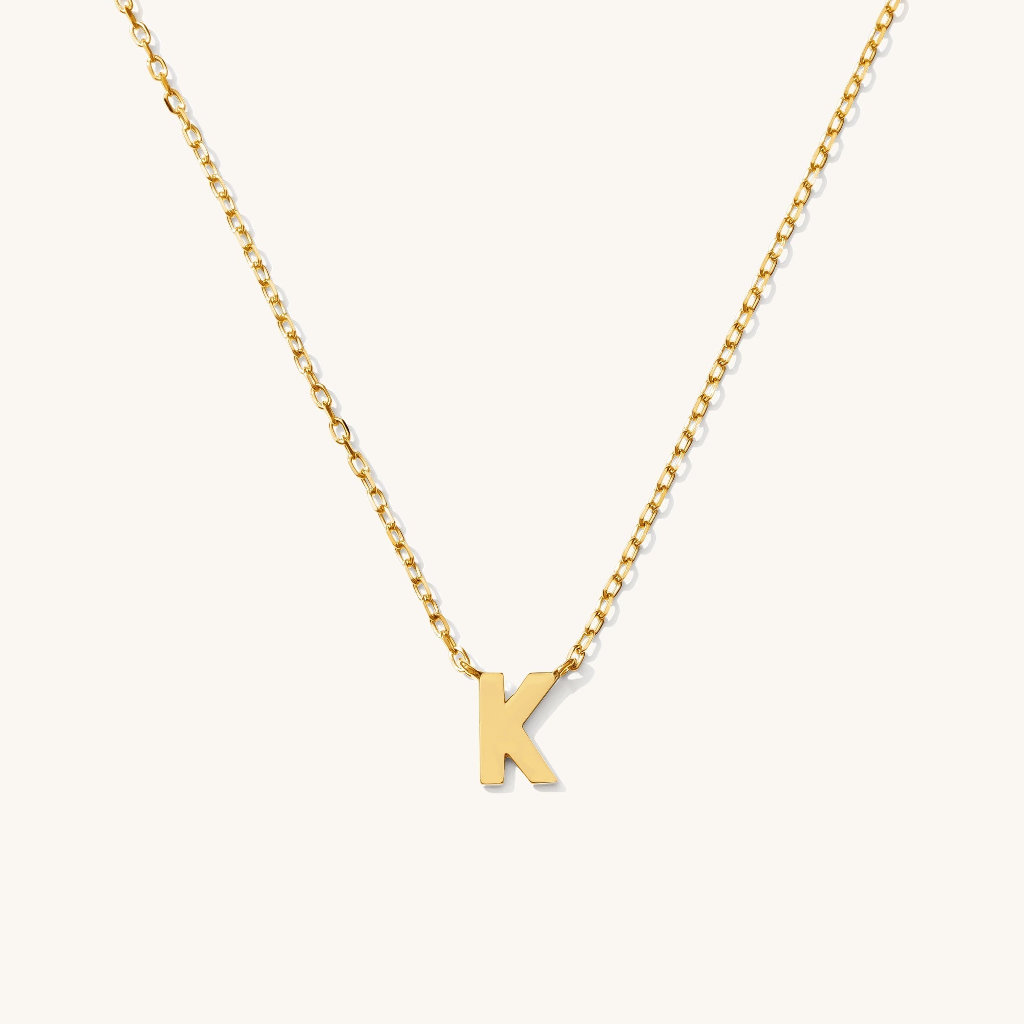 Tiny Initial Necklace - 14k Solid Gold