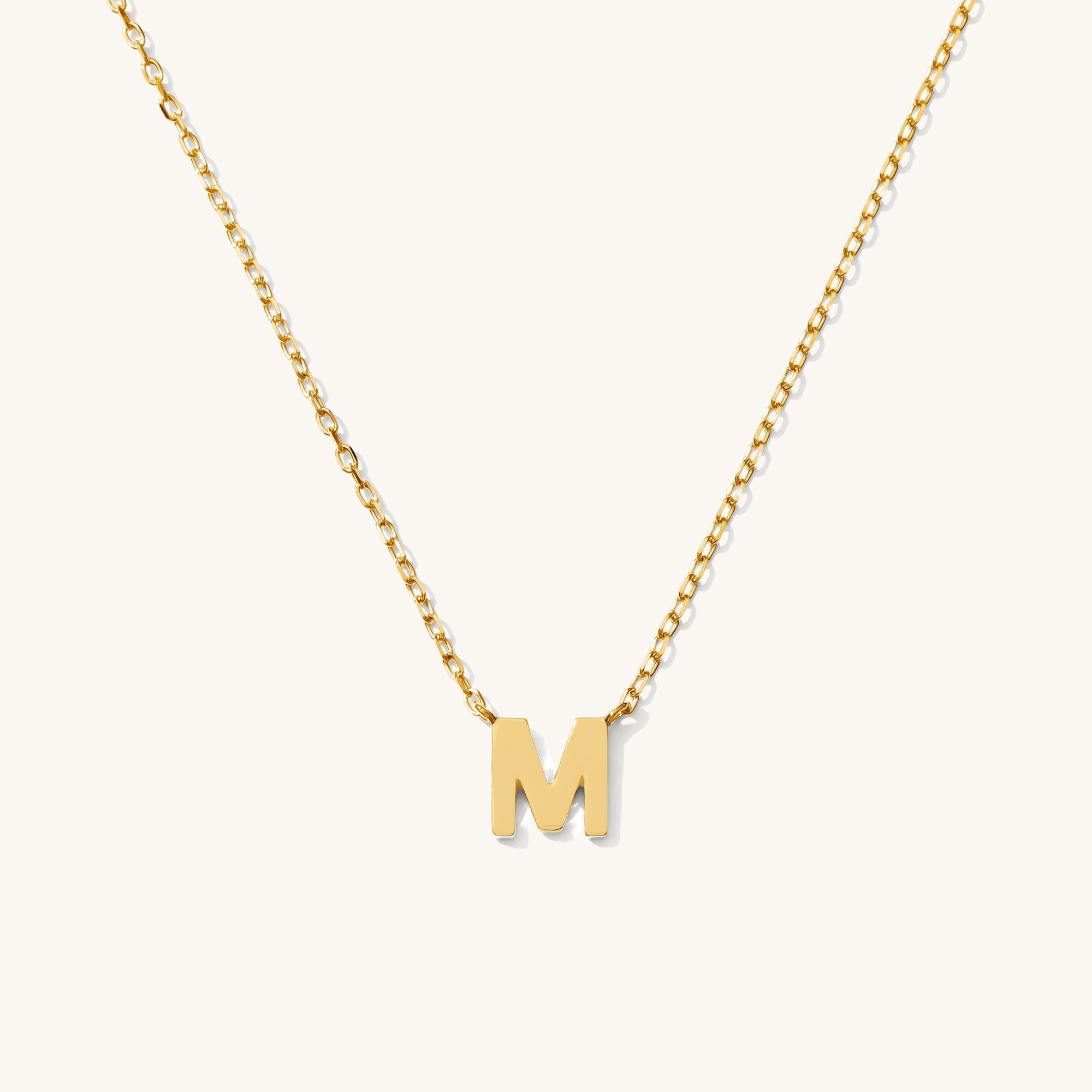 Tiny Initial Necklace - 14k Solid Gold