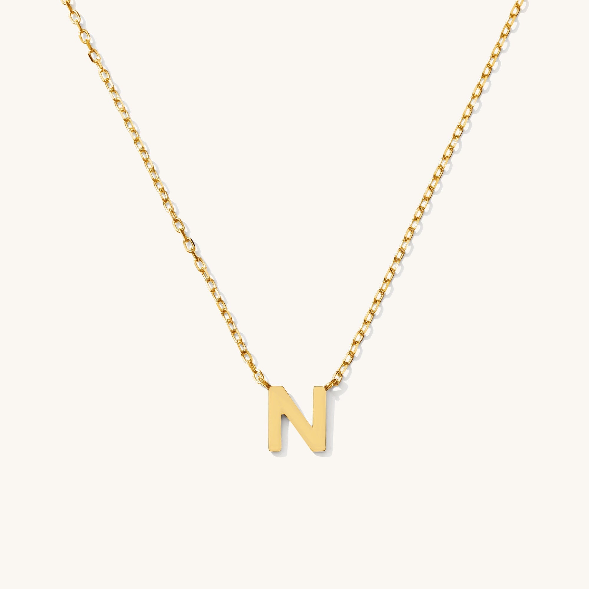 Tiny Initial Necklace - 14k Solid Gold