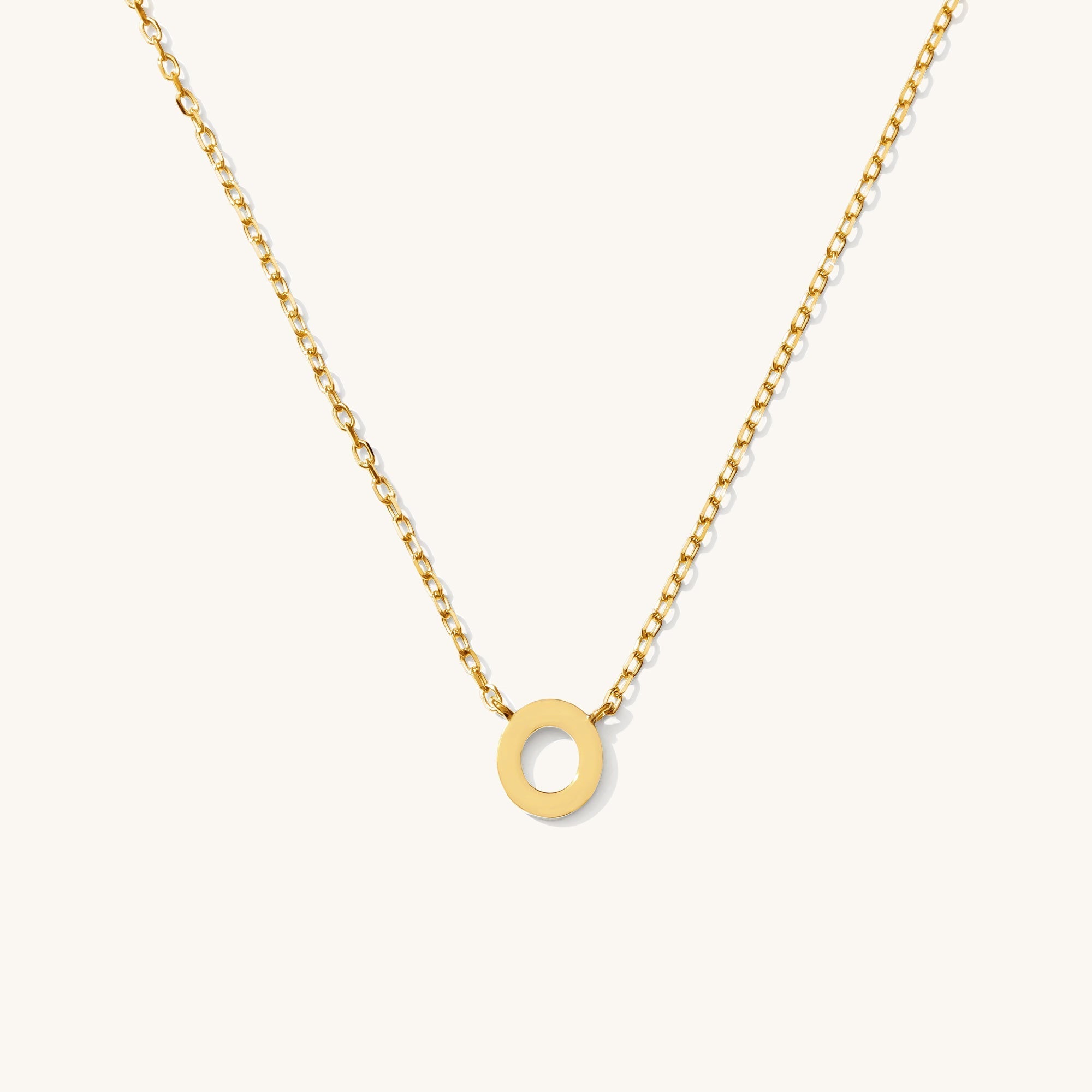 Tiny Initial Necklace - 14k Solid Gold