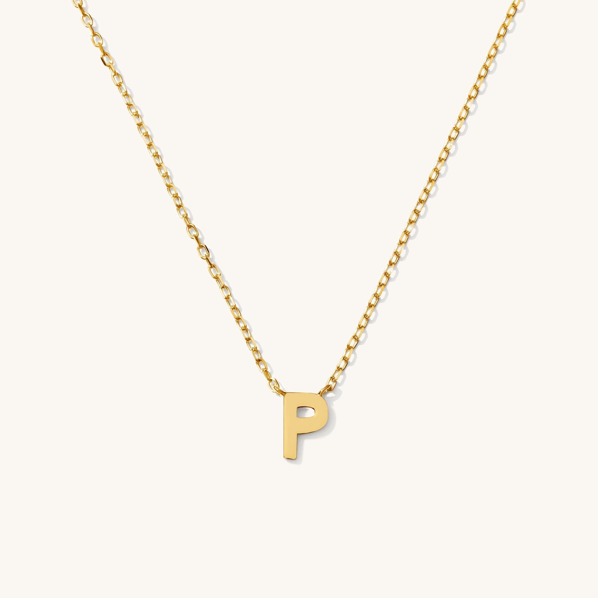 Tiny Initial Necklace - 14k Solid Gold