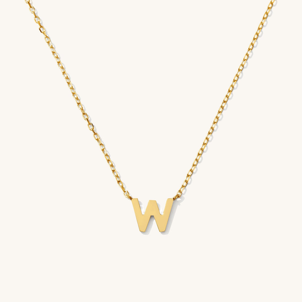 Tiny Initial Necklace - 14k Solid Gold