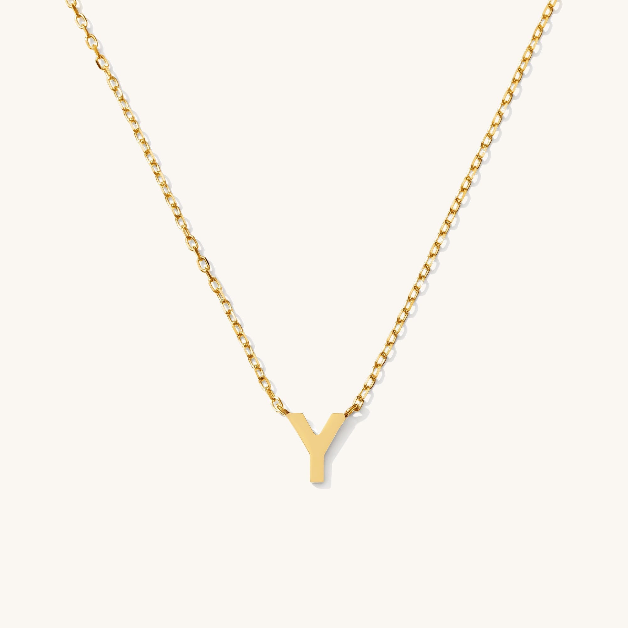 Tiny Initial Necklace - 14k Solid Gold