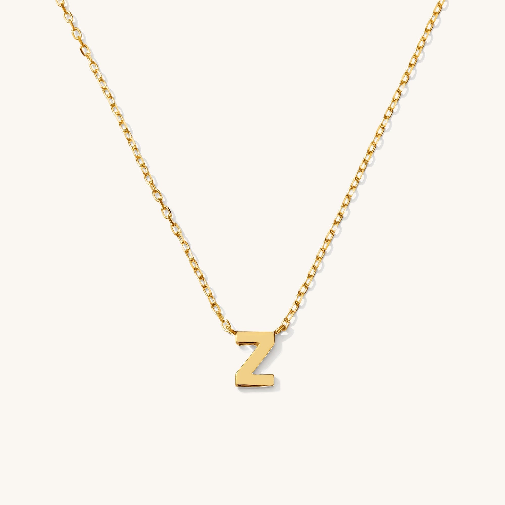 Tiny Initial Necklace - 14k Solid Gold