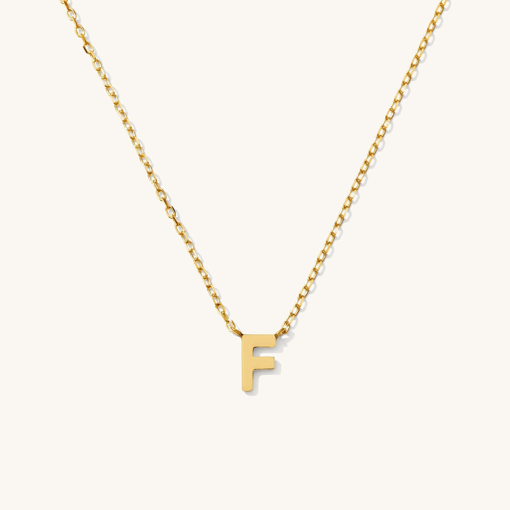 Tiny Initial Necklace - 14k Solid Gold