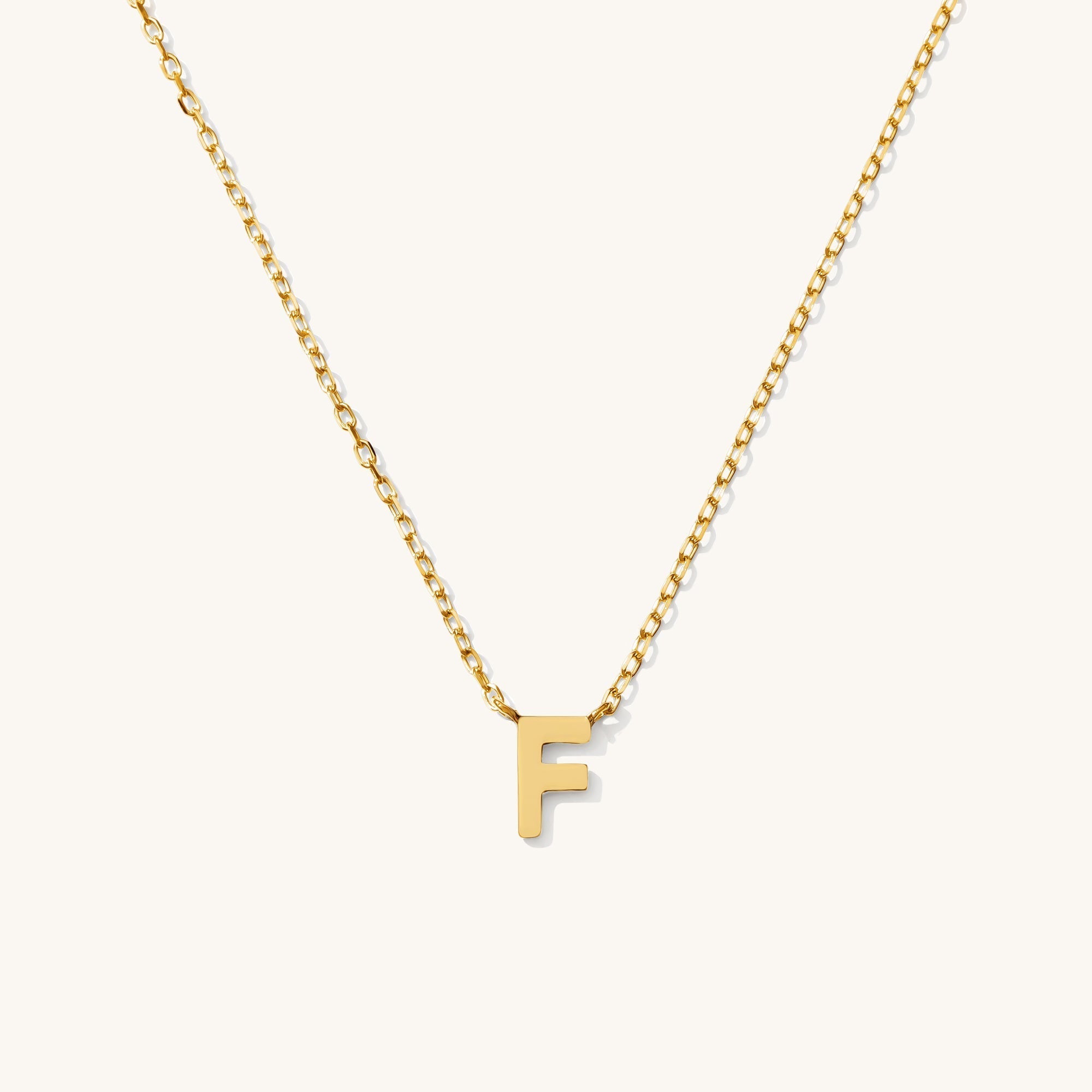 Tiny Initial Necklace - 14k Solid Gold