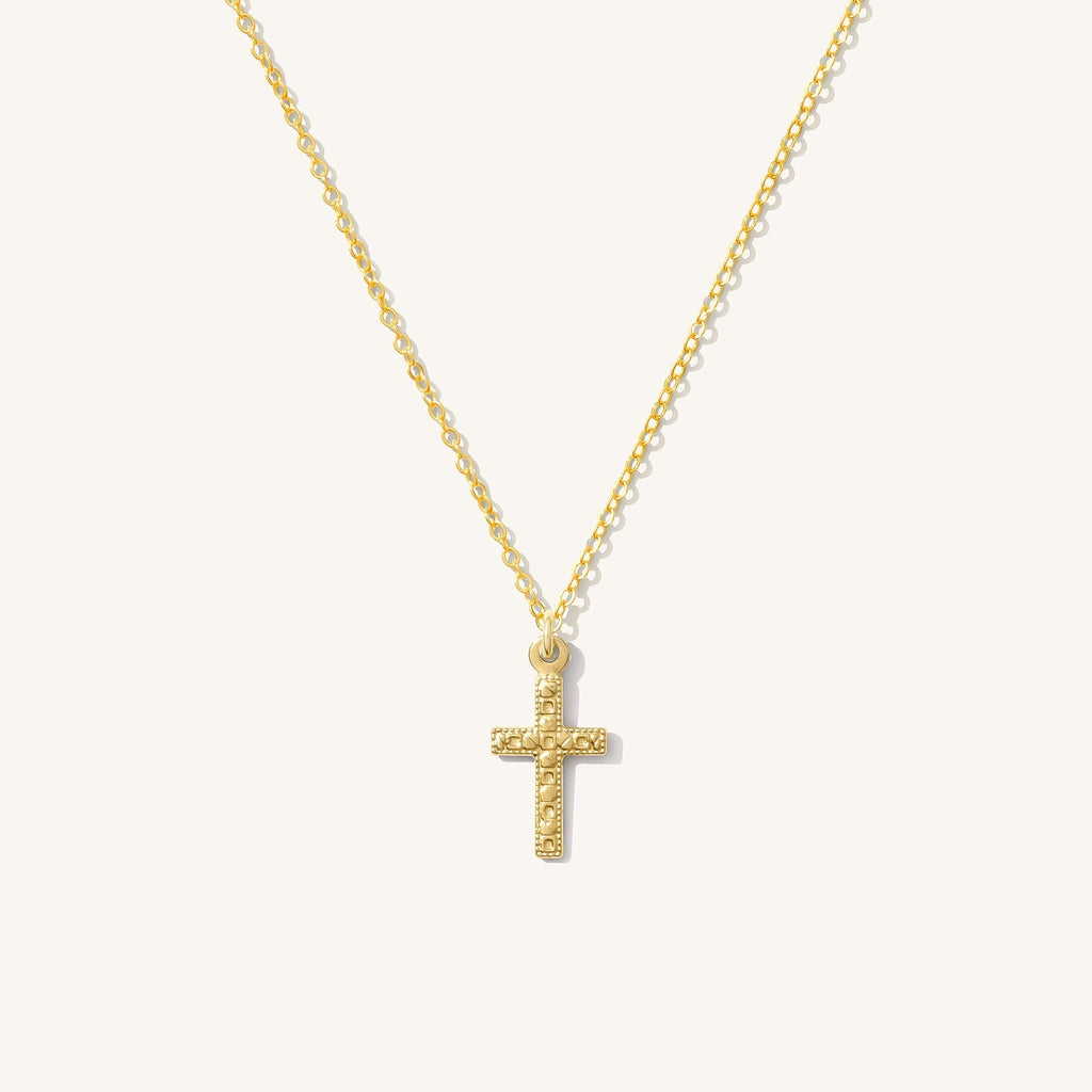 14K Gold Tiny Cross Necklace