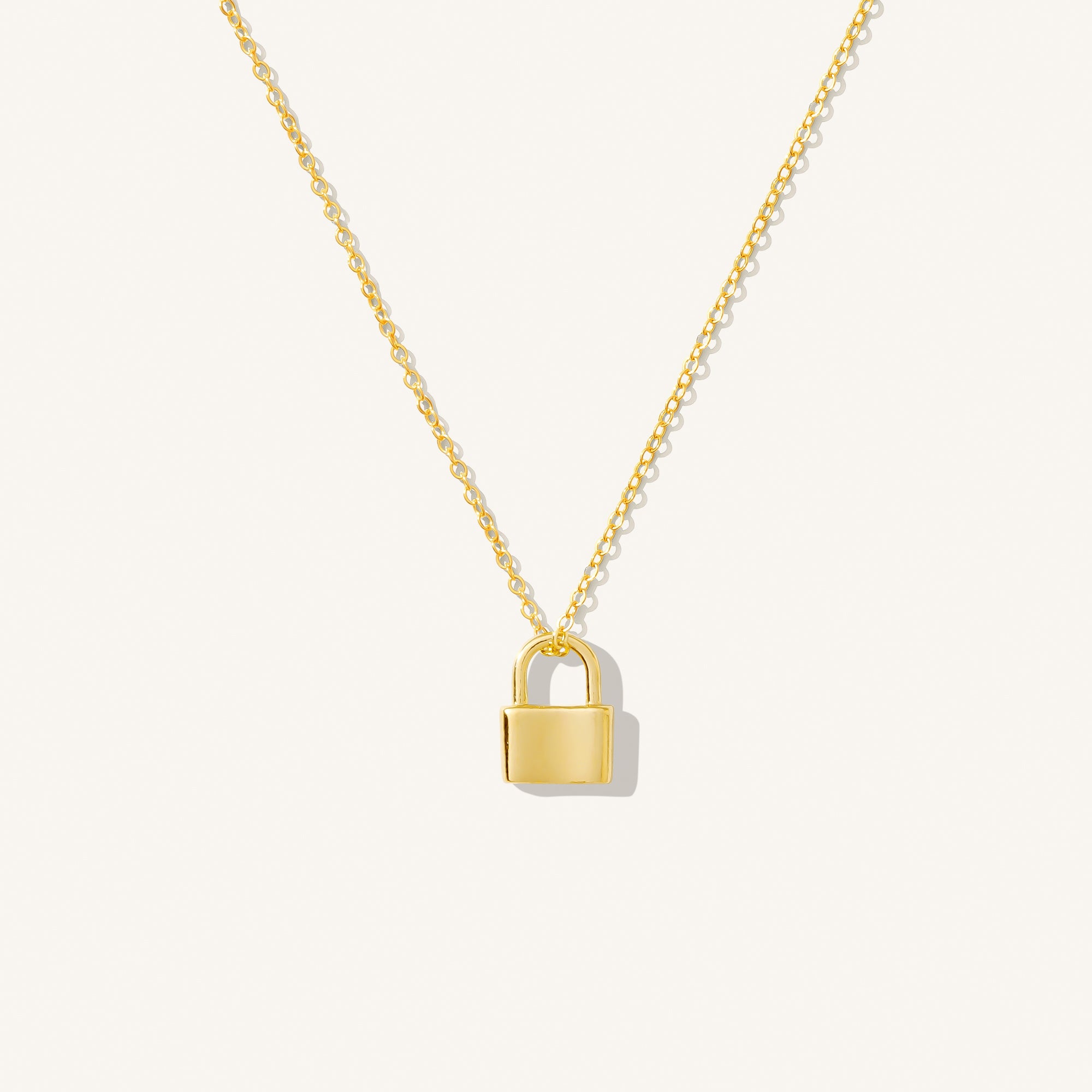 14K Gold Tiny Lock Necklace