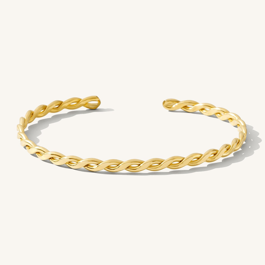 14K Gold Twisted Bangle